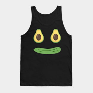 Green avocado cucumber Smile Face St Patricks day Funny Tank Top